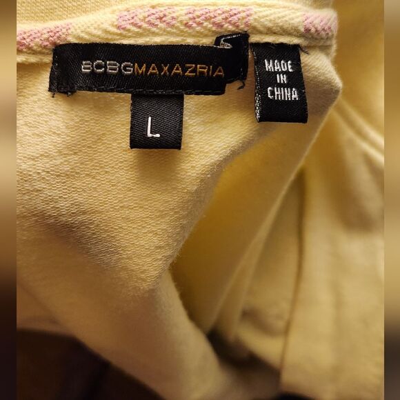BCBGโMAX AZRIA Yellow Embroidered Zip Up Sweater - Size Large - Picture 12 of 15